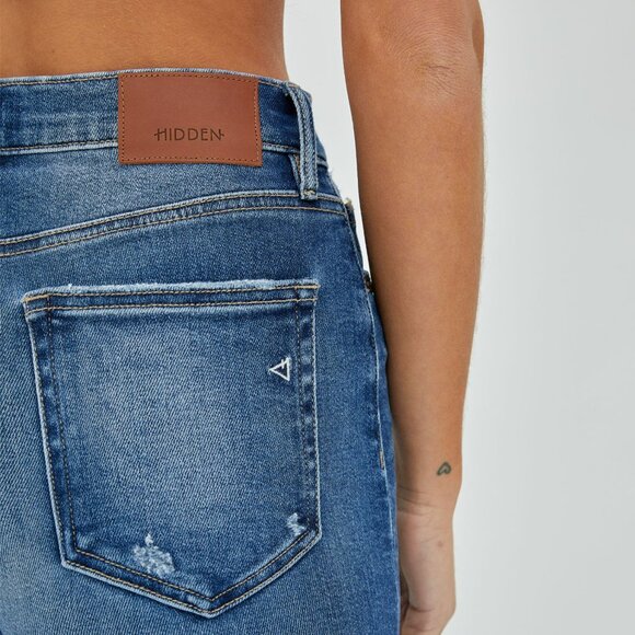 NWT Hidden Jeans Logan High Waist Dad Jeans In Dark Wash - Picture 7 of 7